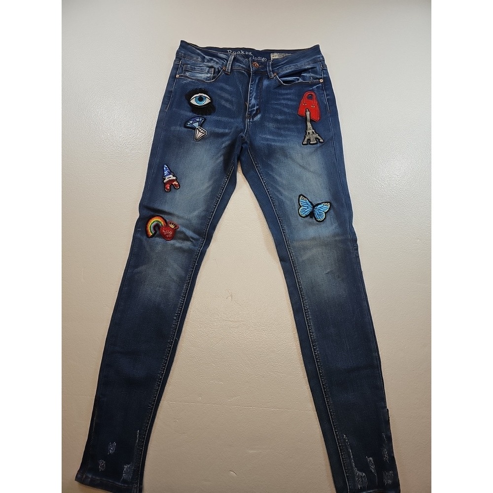 Rocks and Indigo Embroidered Embellished Skinny Jeans Size 6/27(27x30)